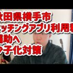 「秋田県横手市が婚活マッチングアプリの利用料補助へ、少子化対策」ニュースの感想